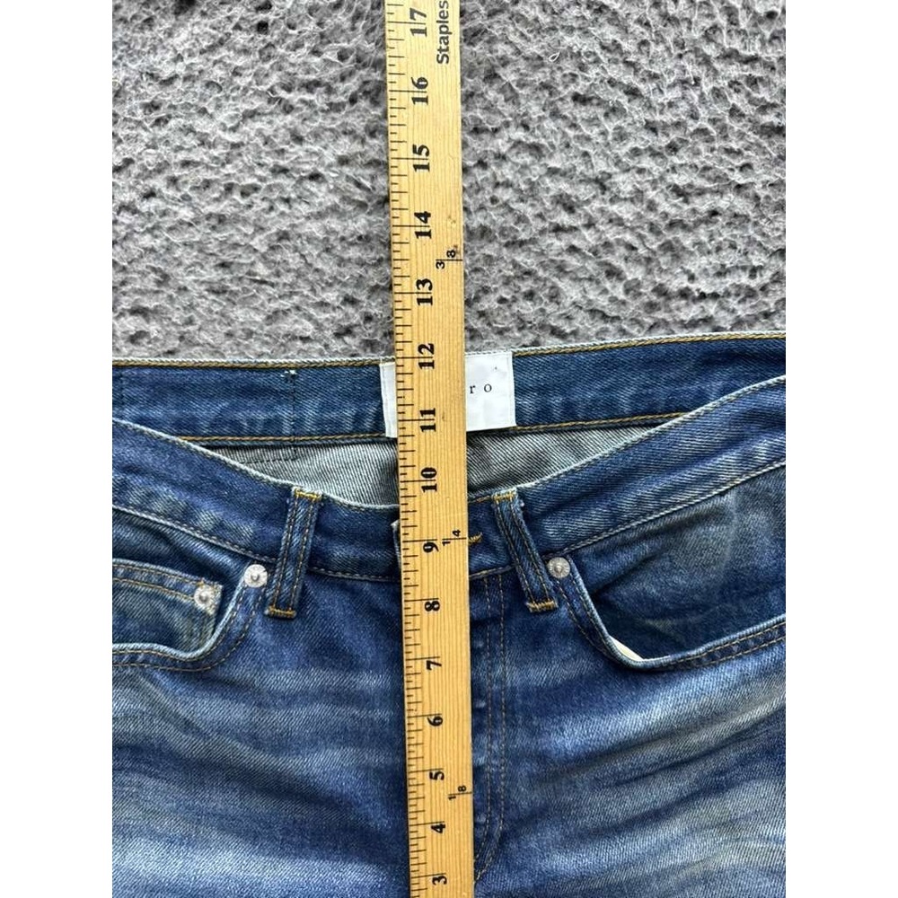 Sandro Paris Droit Slim Fit‎ Low Rise Distressed Denim Jeans Blue Size 27 - Picture 15 of 16